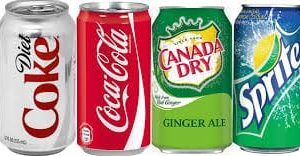 E - Diet Coke, Coke, Ginger Ale, Water
